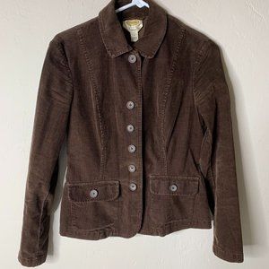 Talbots Brown Corduroy Stretch Jacket Coat Women's Size 4